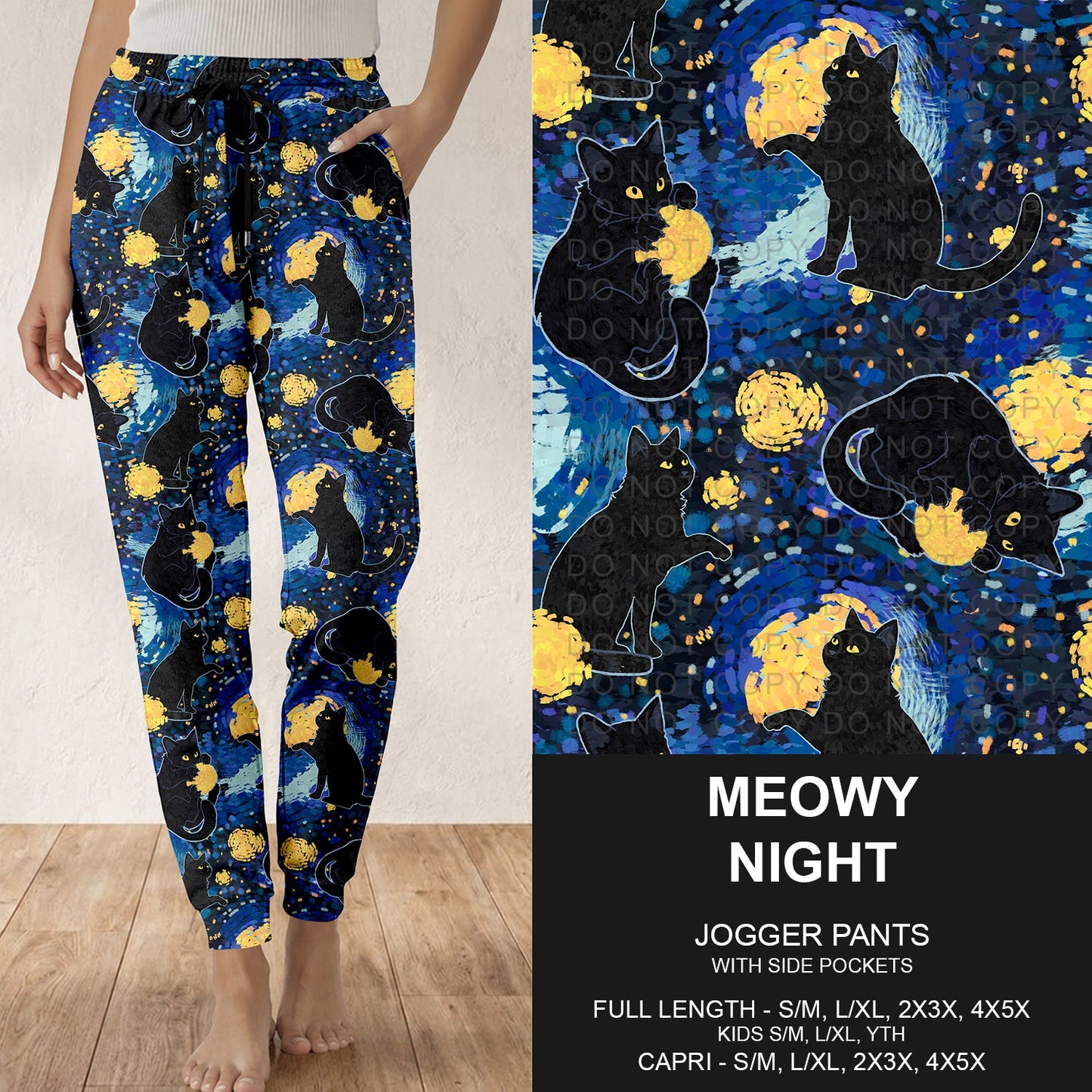 B319 - Preorder Meowy Night Joggers (Closes 11/01. ETA: early Jan.)