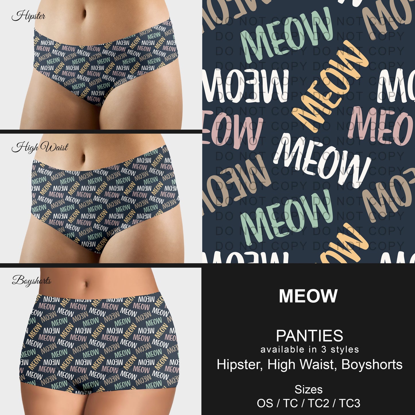 B306 - Preorder Meow Panties (Closes 8/07. ETA mid October)