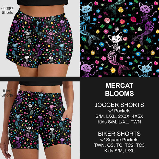 B281 - Preorder Mercat Blooms Jogger/Biker Shorts (Closes 3/25. ETA: early June)