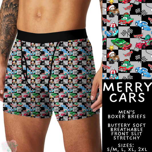 Ready to Ship - Merry Cars Men's Boxer Briefs - S/M