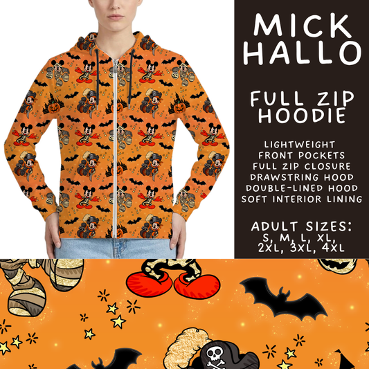 Batch #567 - Magical Character Halloween - Closes 8/10 - ETA early Oct - Mick Hallo Full Zip Hoodie