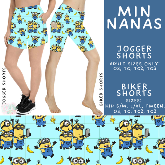 Batch #555 - Cool Characters 7 - Closes 7/13 - ETA mid Sept - Min Nanas Biker & Jogger Shorts