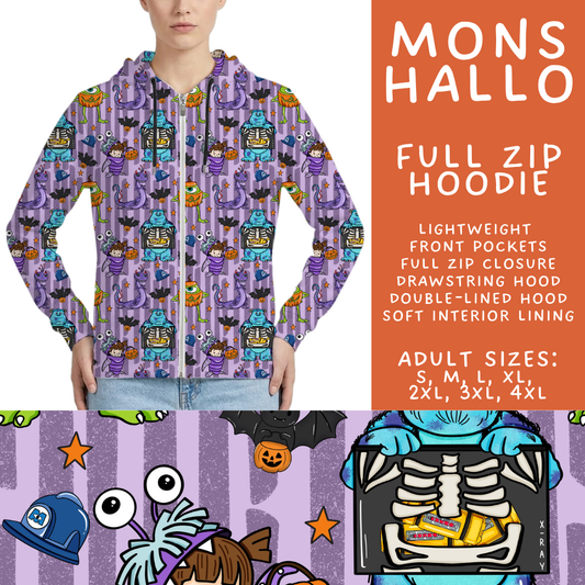 Batch #567 - Magical Character Halloween - Closes 8/10 - ETA early Oct - Mons Hallo Full Zip Hoodie