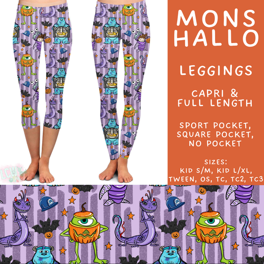 Batch #567 - Magical Character Halloween - Closes 8/10 - ETA early Oct - Mons Hallo Full and Capri Length Leggings