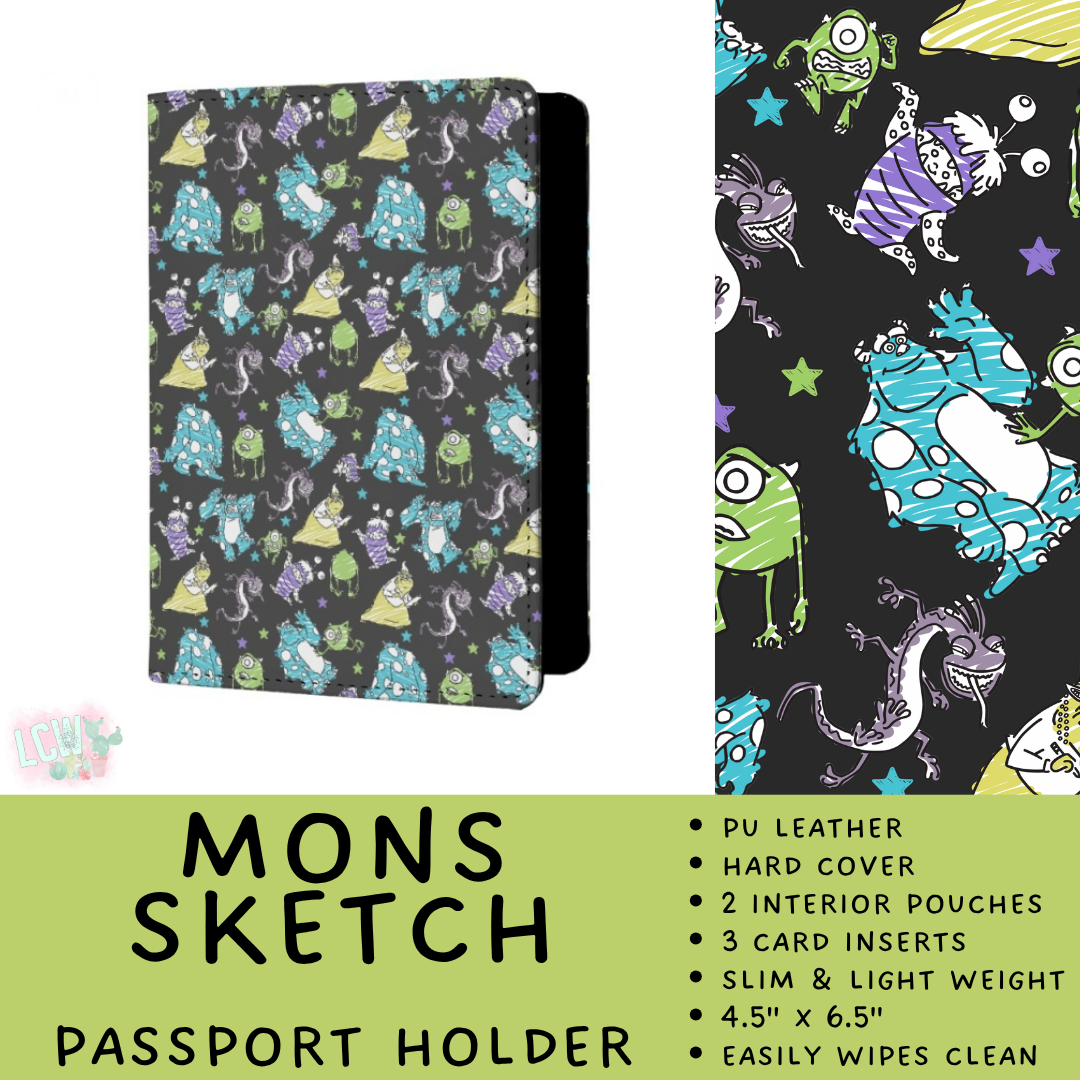 Batch #609 - Travel Collection 2 - Closes 11/6 - ETA early Jan - Mons Sketch Passport Holder