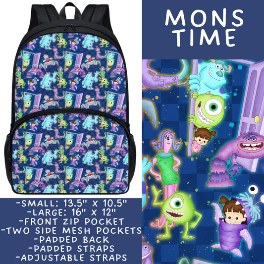 Batch #545 - Back to School 3 - Closes 6/19 - ETA early/mid August - Mons Time Backpacks