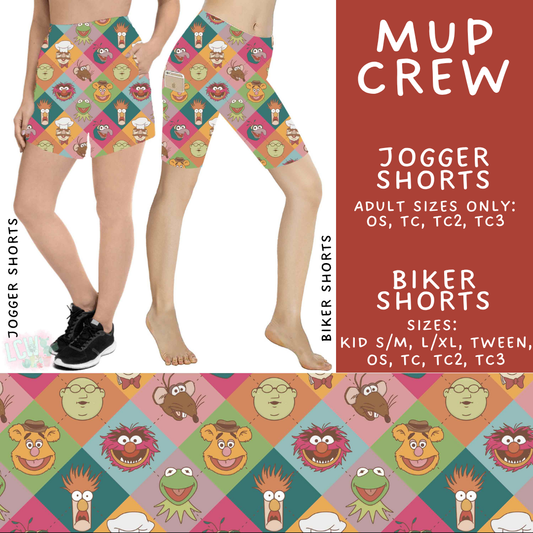 Batch #555 - Cool Characters 7 - Closes 7/13 - ETA mid Sept - Mup Crew Biker & Jogger Shorts