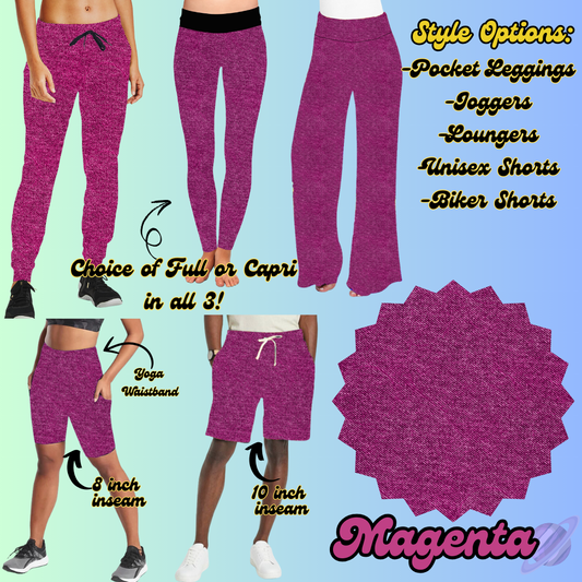 COLORFUL DENIM RERUN-MAGENTA-BOTTOMS 5 STYLES-PREORDER CLOSING  3/22
