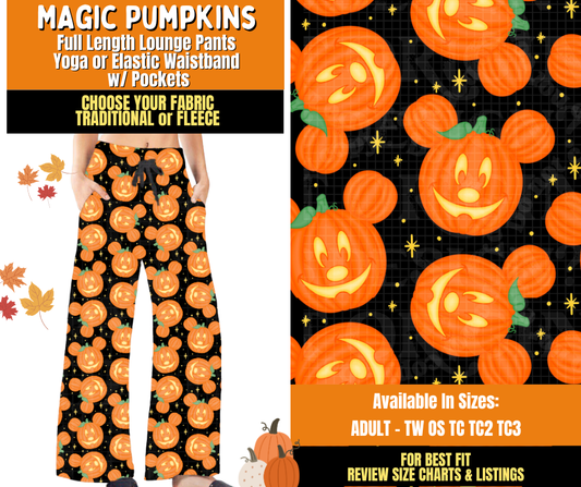Preorder! Closes 7/16. ETA Oct. Magic Pumpkins Lounge Pants Choose Fleece or Traditional