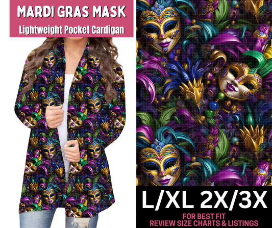 Mardi Gras Mask Pocket Cardigan
