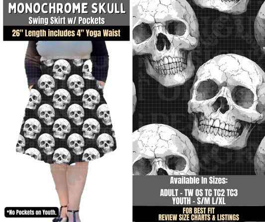 Preorder! Closes 8/3. ETA Nov. Monochrome Skull Swing Skirt
