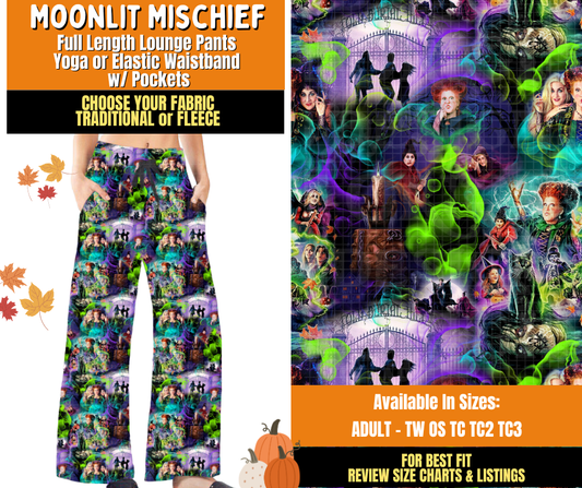 Preorder! Closes 7/16. ETA Oct. Moonlit Mischief Lounge Pants Choose Fleece or Traditional