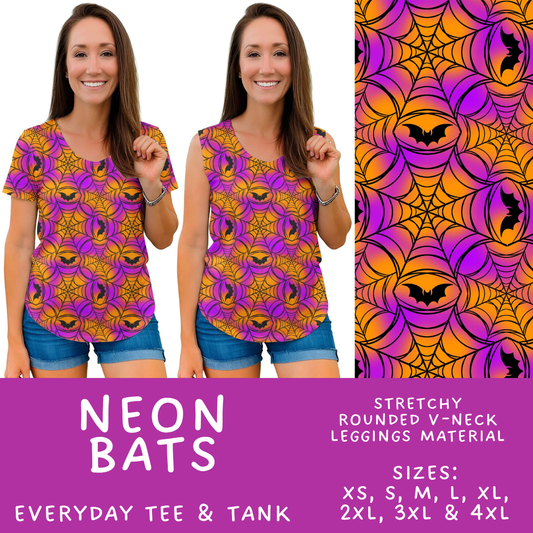 Batch #566 - Halloween 5 - Closes 8/7 - ETA early October - Neon Bats Everyday Tank & Tee