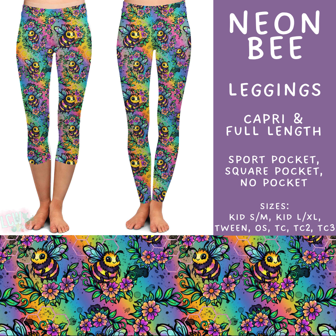 Batch #562 - Fun Run 25 - Closes 7/29 - ETA late Sept - Neon Bee Full and Capri Length Leggings