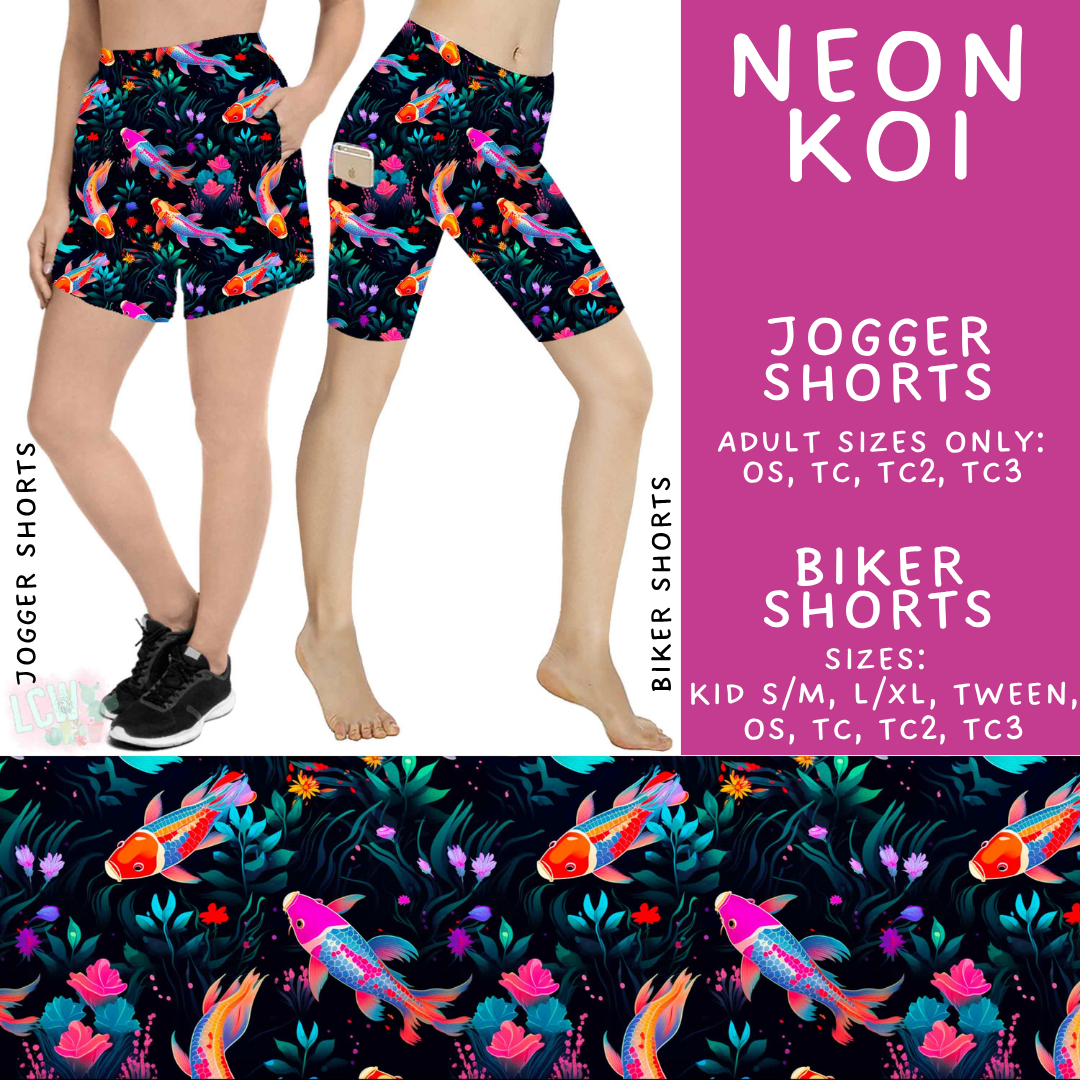 Batch #534 - April Request Run - Closes 5/25 - ETA late July - Neon Koi Biker & Jogger Shorts