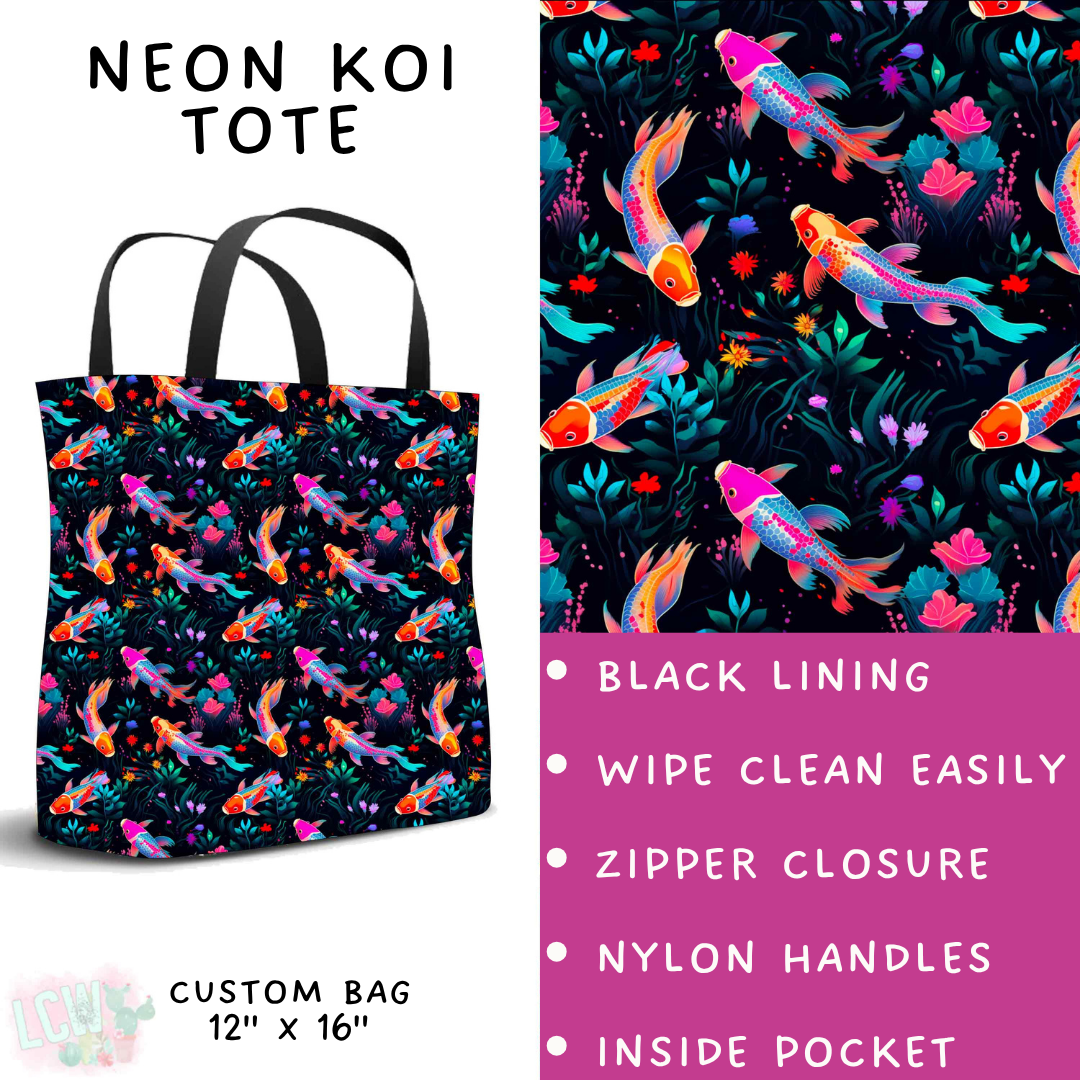 Batch #534 - April Request Run - Closes 5/25 - ETA late July - Neon Koi Tote