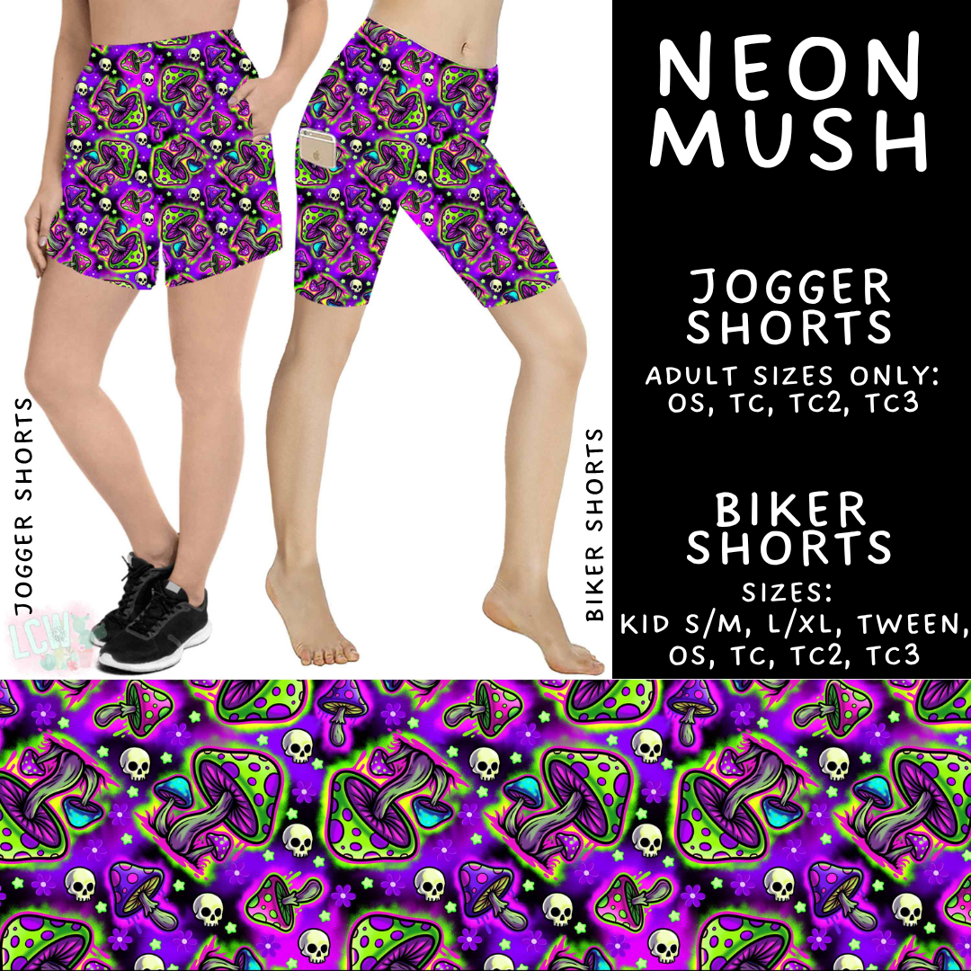 Batch #534 - April Request Run - Closes 5/25 - ETA late July - Neon Mush Biker & Jogger Shorts