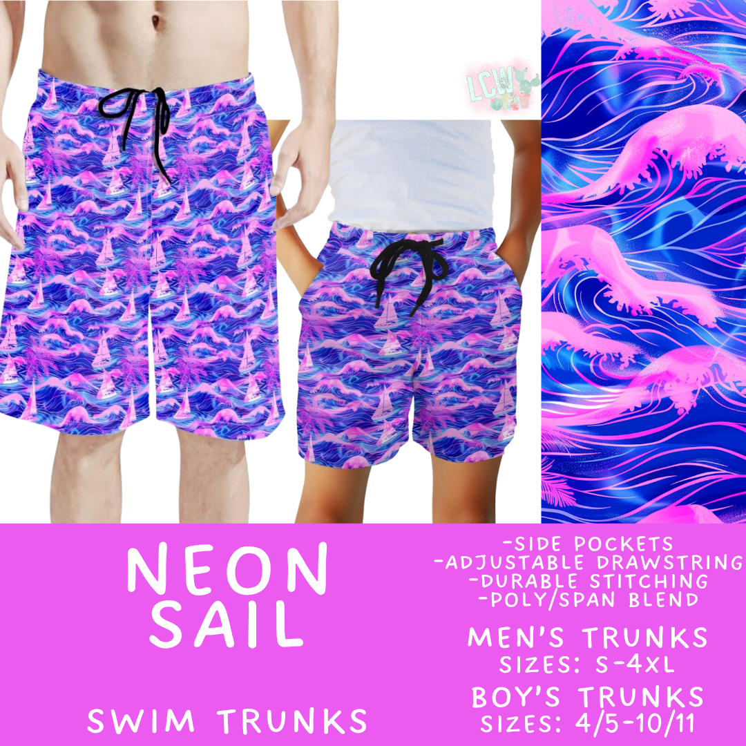 Batch #543 - Pool Party 2 - Closes 6/15 - ETA early/mid August - Neon Sail Boys' & Men's Swim Trunks