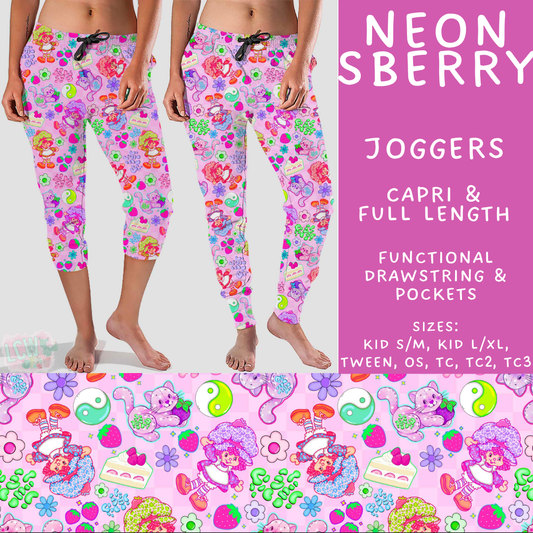 Batch #555 - Cool Characters 7 - Closes 7/13 - ETA mid Sept - Neon SBerry Full and Capri Length Joggers