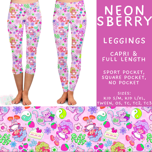 Batch #555 - Cool Characters 7 - Closes 7/13 - ETA mid Sept - Neon SBerry Full and Capri Length Leggings