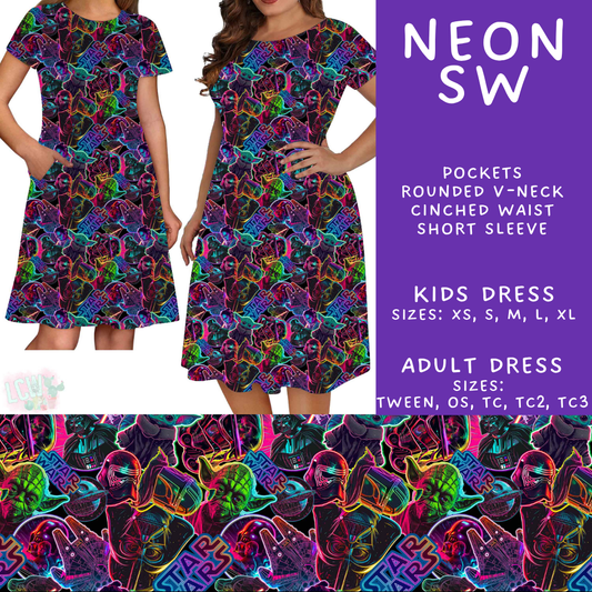 Batch #603 - September Request Run - Closes 10/26 - ETA mid/late Dec - Neon SW Adult & Kids Dresses