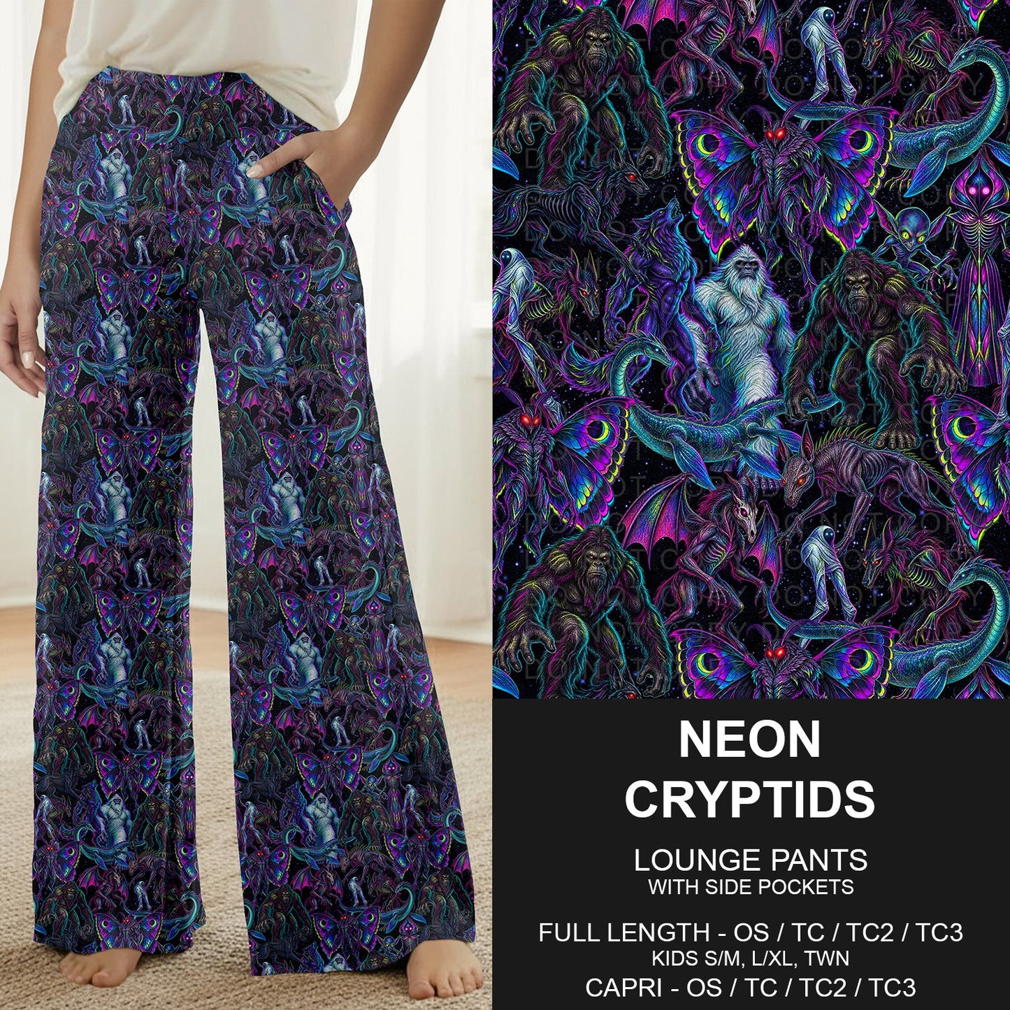 B320 - Preorder Neon Cryptids Lounge Pants (Closes 11/08. ETA: mid Jan.)