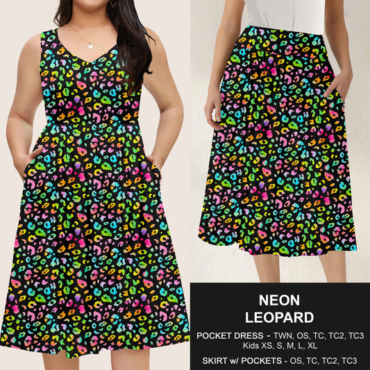 B285 - Preorder Neon Leopard Dress/Skirt with Pockets (Closes 4/15. ETA: mid June)