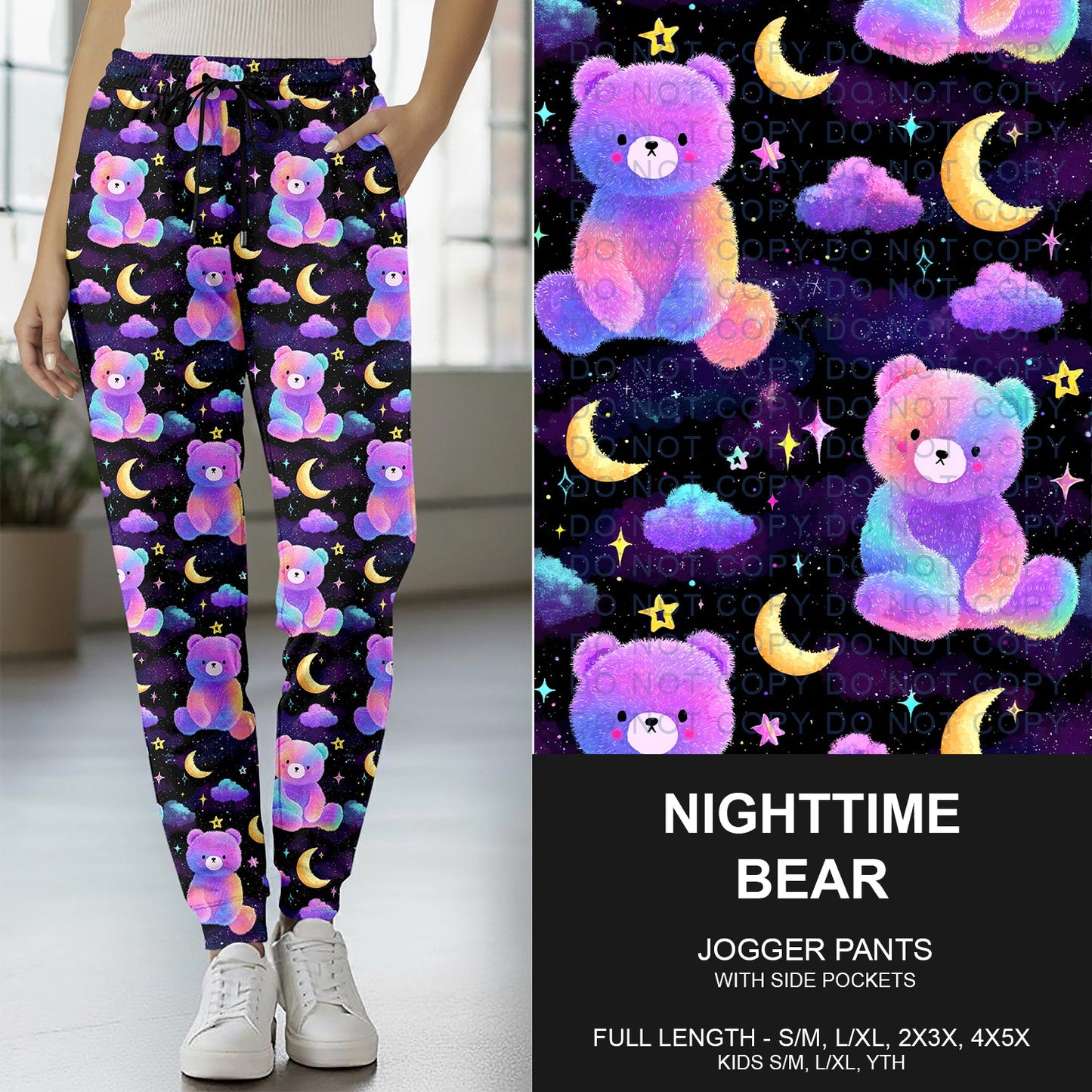 B270 - Preorder Nighttime Bear Joggers (Closes 1/18. ETA early April)