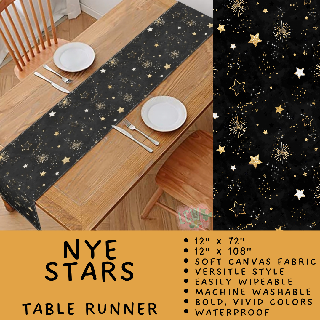 Batch #602 - Table Runners & Placemats - Closes 10/23 - ETA mid Dec - NYE Stars Table Runner