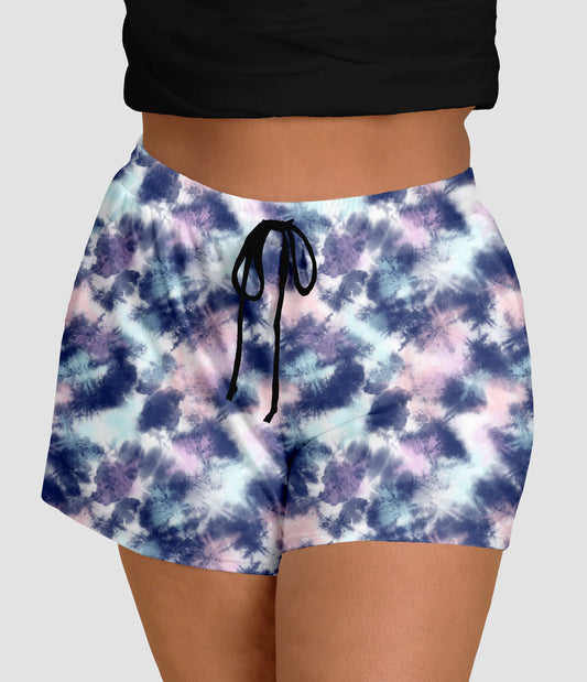 RTS - Navy Pink Tie Dye Jogger Shorts
