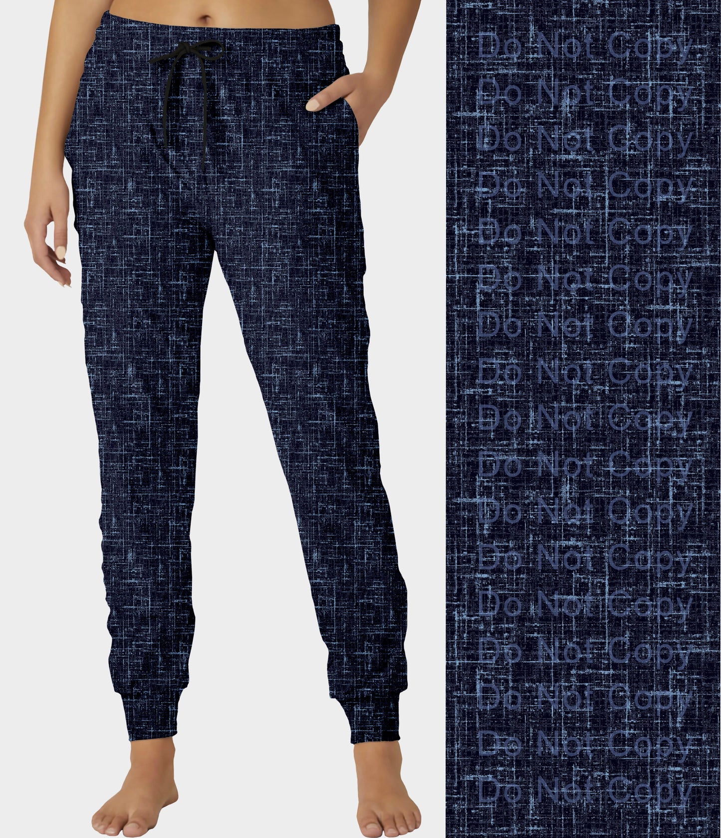 RTS - Navy Linen Denim Joggers
