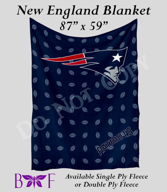 New England 59"x87" soft blanket also available with sherpa fleece