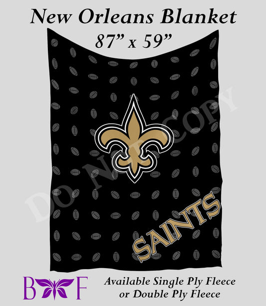 New Orleans 59"x87" soft blanket also available with sherpa fleece