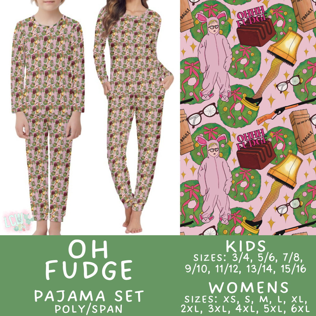 Batch #584 - Christmas Family Pajamas - Closes 9/11 - ETA mid Nov - Oh Fudge Womens & Kids Pajama Set