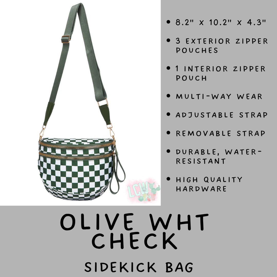 Batch #577 - Sidekick Bag - Closes 8/28 - ETA early/mid October - Olive Wht Check Sidekick Bag