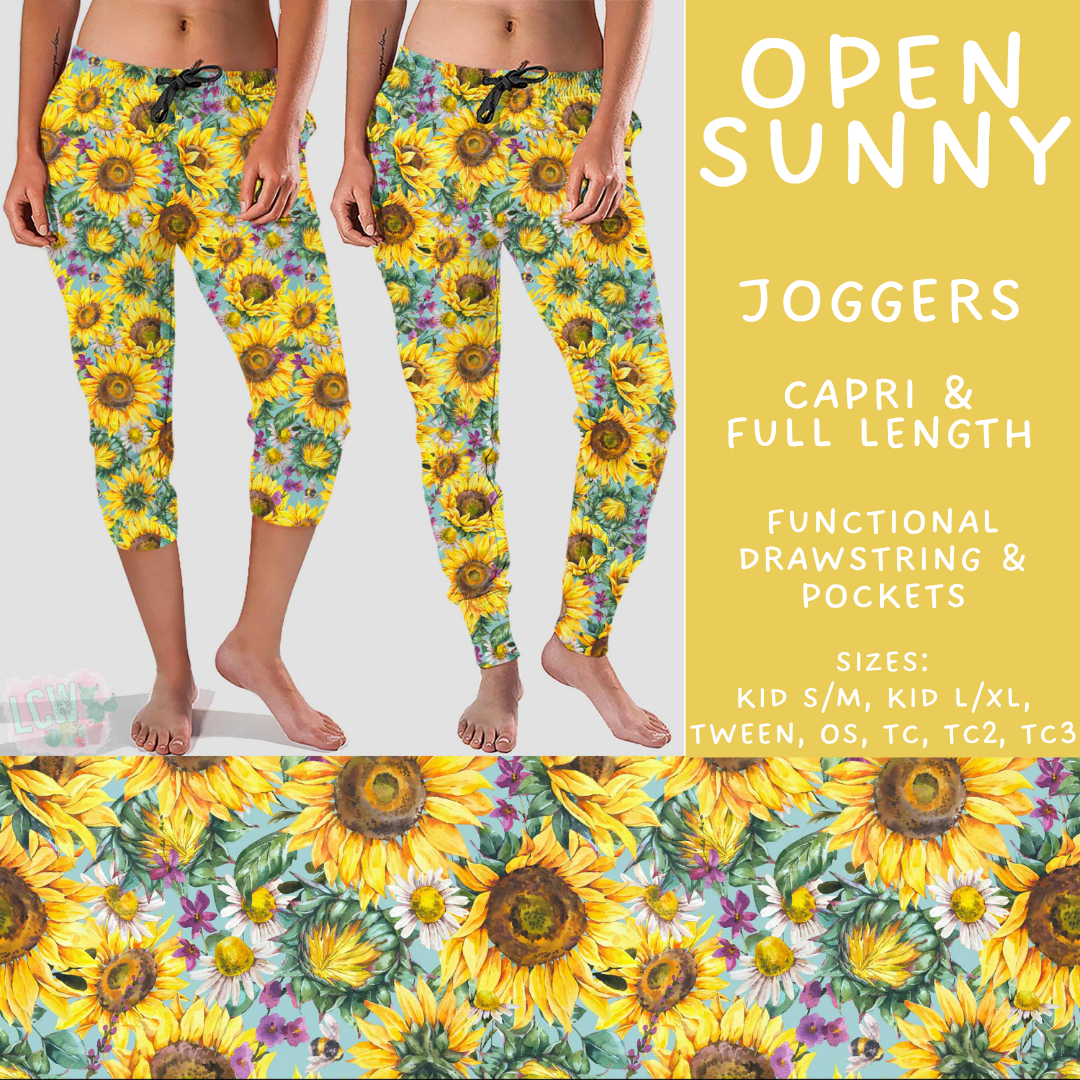 Batch #562 - Fun Run 25 - Closes 7/29 - ETA late Sept - Open Sunny Full and Capri Length Joggers
