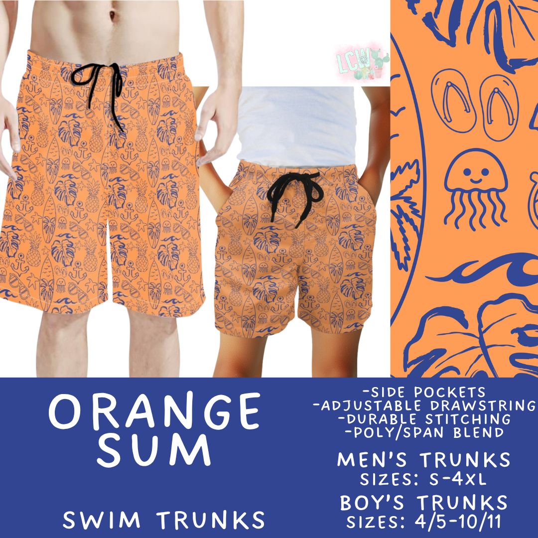 Batch #543 - Pool Party 2 - Closes 6/15 - ETA early/mid August - Orange Sum Boys' & Men's Swim Trunks