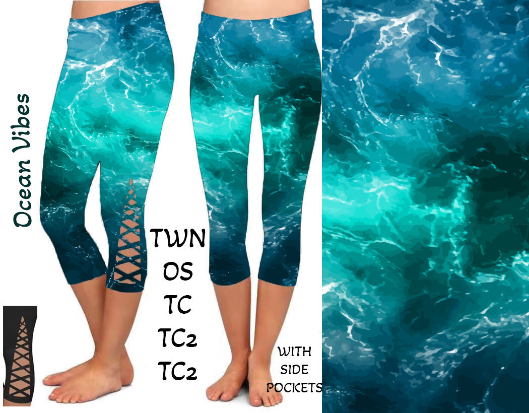 Ocean Vibes Criss Cross Capris with Pockets