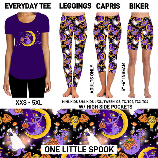 RTS - One Little Spook Leggings with High Side Pockets/Short-Sleeve Dress with Pockets