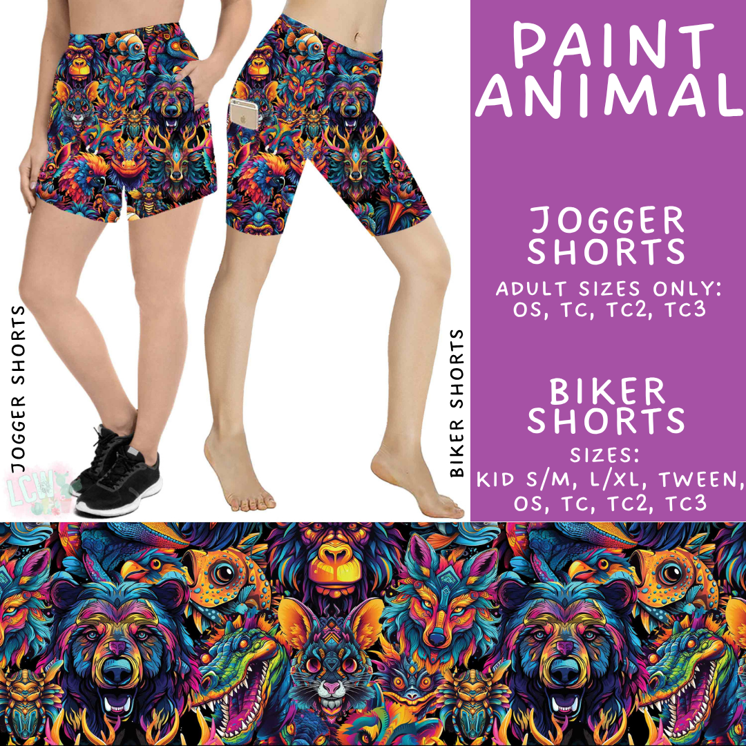 Batch #534 - April Request Run - Closes 5/25 - ETA late July - Paint Animal Biker & Jogger Shorts