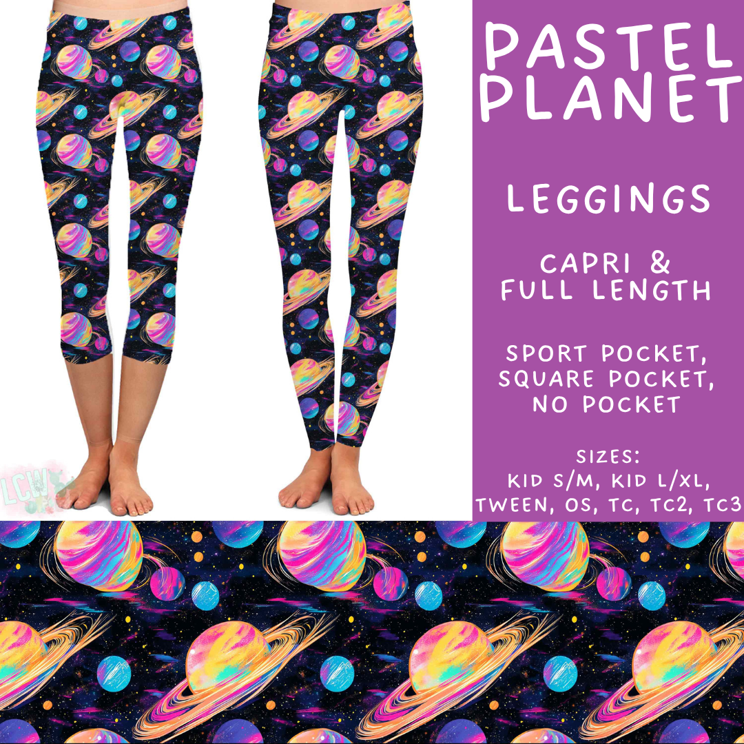 Batch #534 - April Request Run - Closes 5/25 - ETA late July - Pastel Planet Full and Capri Length Leggings