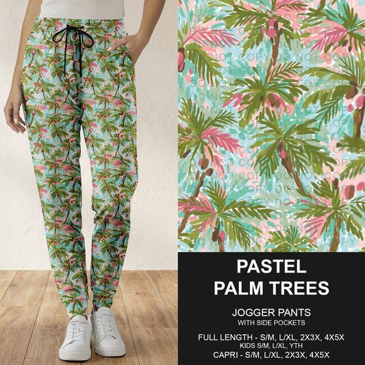 B282 - Preorder Pastel Palm Trees Joggers (Closes 3/29. ETA: early June)