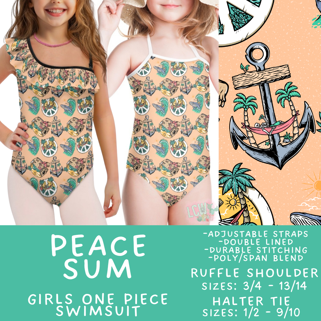 Batch #543 - Pool Party 2 - Closes 6/15 - ETA early/mid August - Peace Sum Girl's Swimsuit
