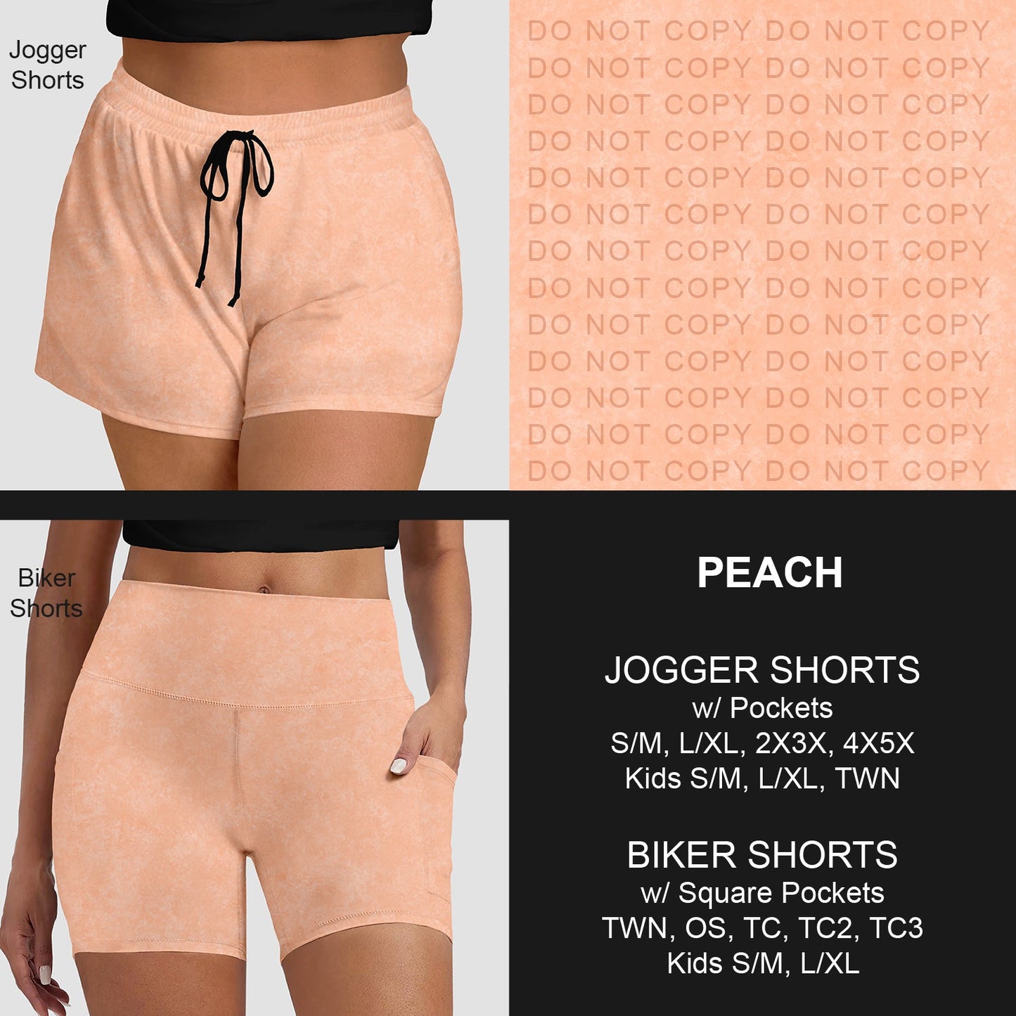 B280 - Preorder Peach Jogger/Biker Shorts (Closes 3/22. ETA: late May)