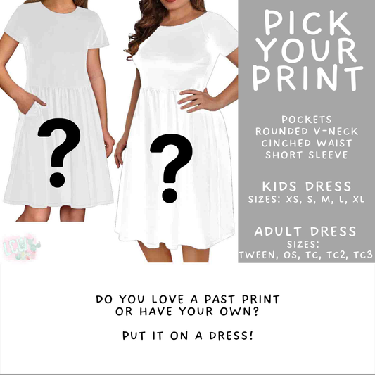 Batch #575 - Fun Run 26 - Closes 8/26 - ETA late October - Pick Your Print Adult & Kids Dresses