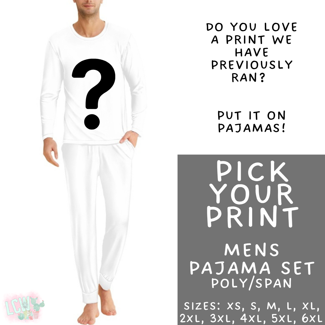 Batch #584 - Christmas Family Pajamas - Closes 9/11 - ETA mid Nov - Pick Your Print Men's Pajama Set