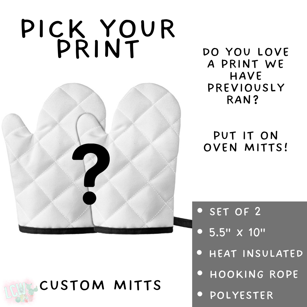 Batch #591 - Baking Spirits Bright 3 - Closes 9/28 - ETA mid/late Nov - Pick Your Print Oven Mitts