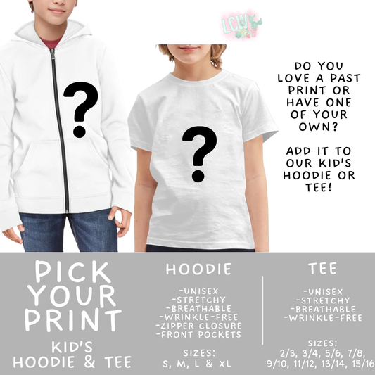 Batch #563 - Made for Play Collection - Closes 7/31 - ETA late Sept - Pick Your Print Kid's Unisex Hoodie & Tee