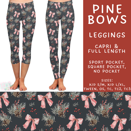 Batch #600 - Jingle all the Way 2 - Closes 10/19 - ETA early/mid Dec - Pine Bows Full and Capri Length Leggings