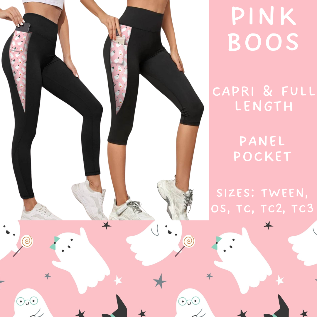 Ready To Ship - Pink Boos Pocket Capri Length Legging - TC2